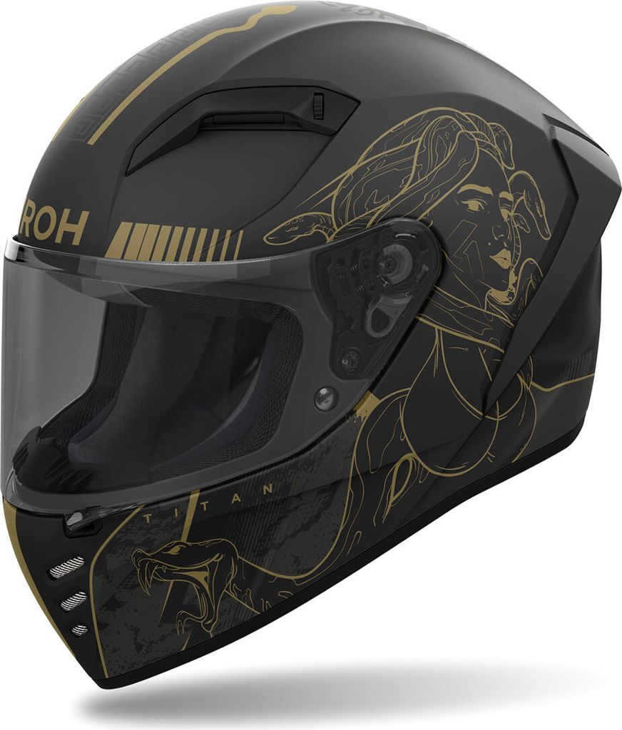 Integralhelm AIROH Connor Titan Mattschwarzes Gold größe XL