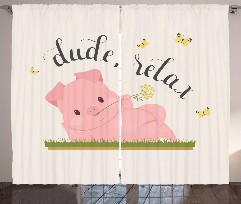 Bella tenda da doccia con motivo a maiale rosa, per bagno, 152,4 x 183 cm, 168 x 183 cm, 183 x 183 cm