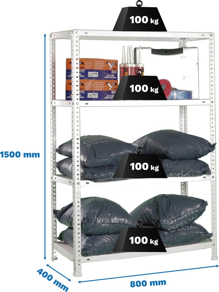 Metallregal COMFORT MINI 4/400 BRANCA