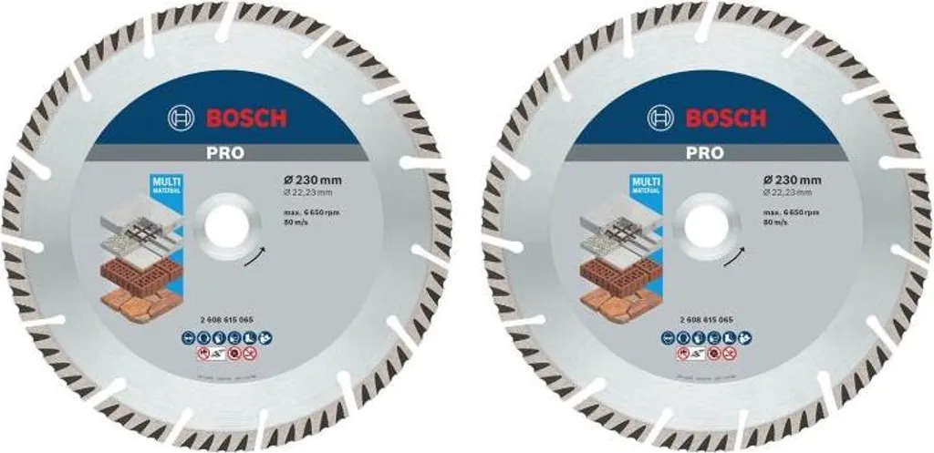 Bosch 061599766Y Duopack 2 disques à poncer diamantés 230 mm carrelage