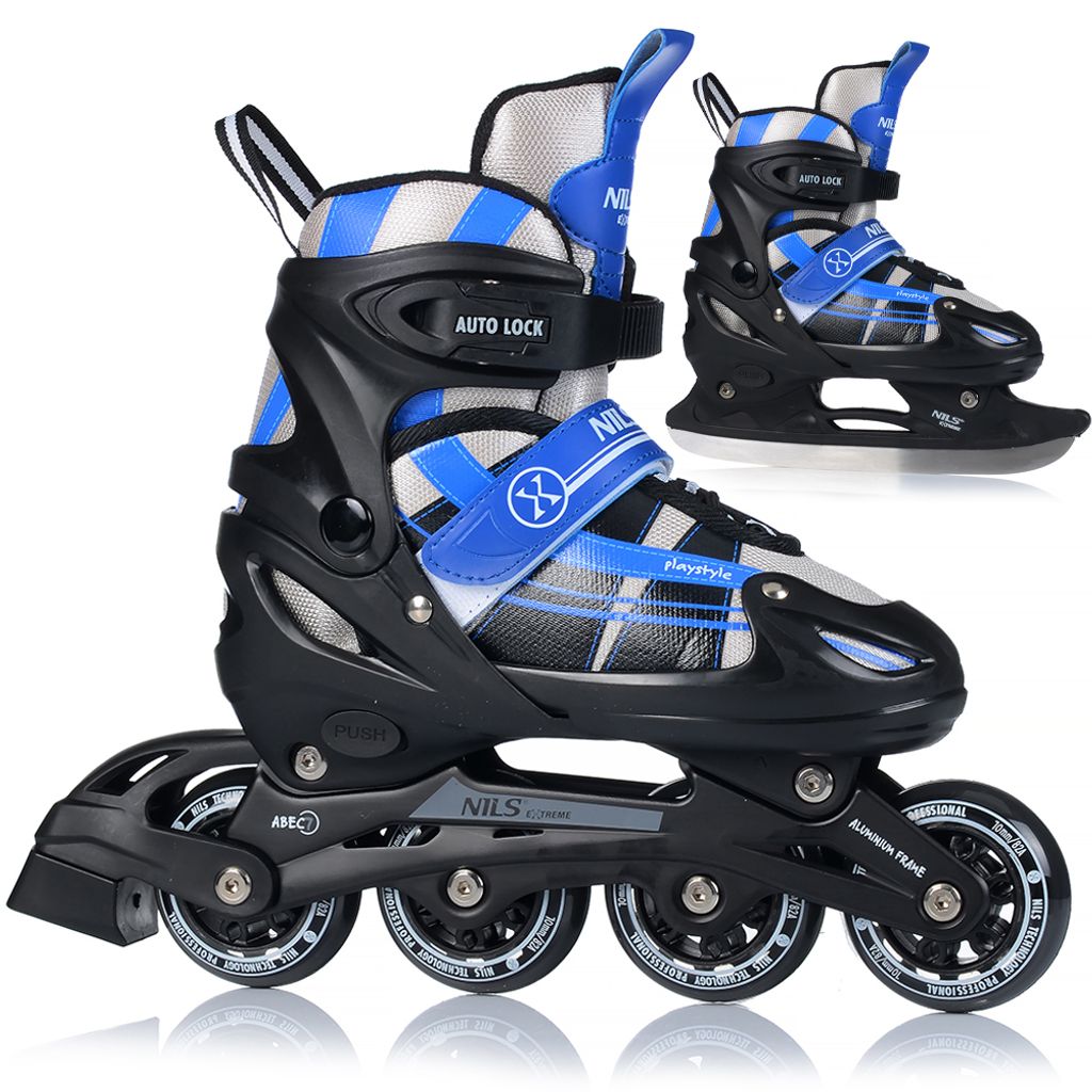 Patins NILS Extreme NH18366A 2en1 noir et bleu L(39-42) Image du produit 