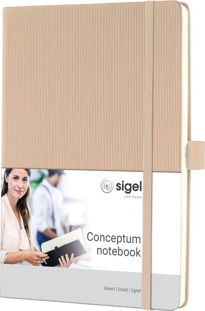 SIGEL CO651 Notizbuch Conceptum, Hardcover, ca. A5, liniert, beige, 194 S.