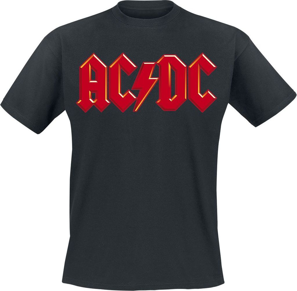 AC/DC T-Shirt Herren Red Logo schwarz M
