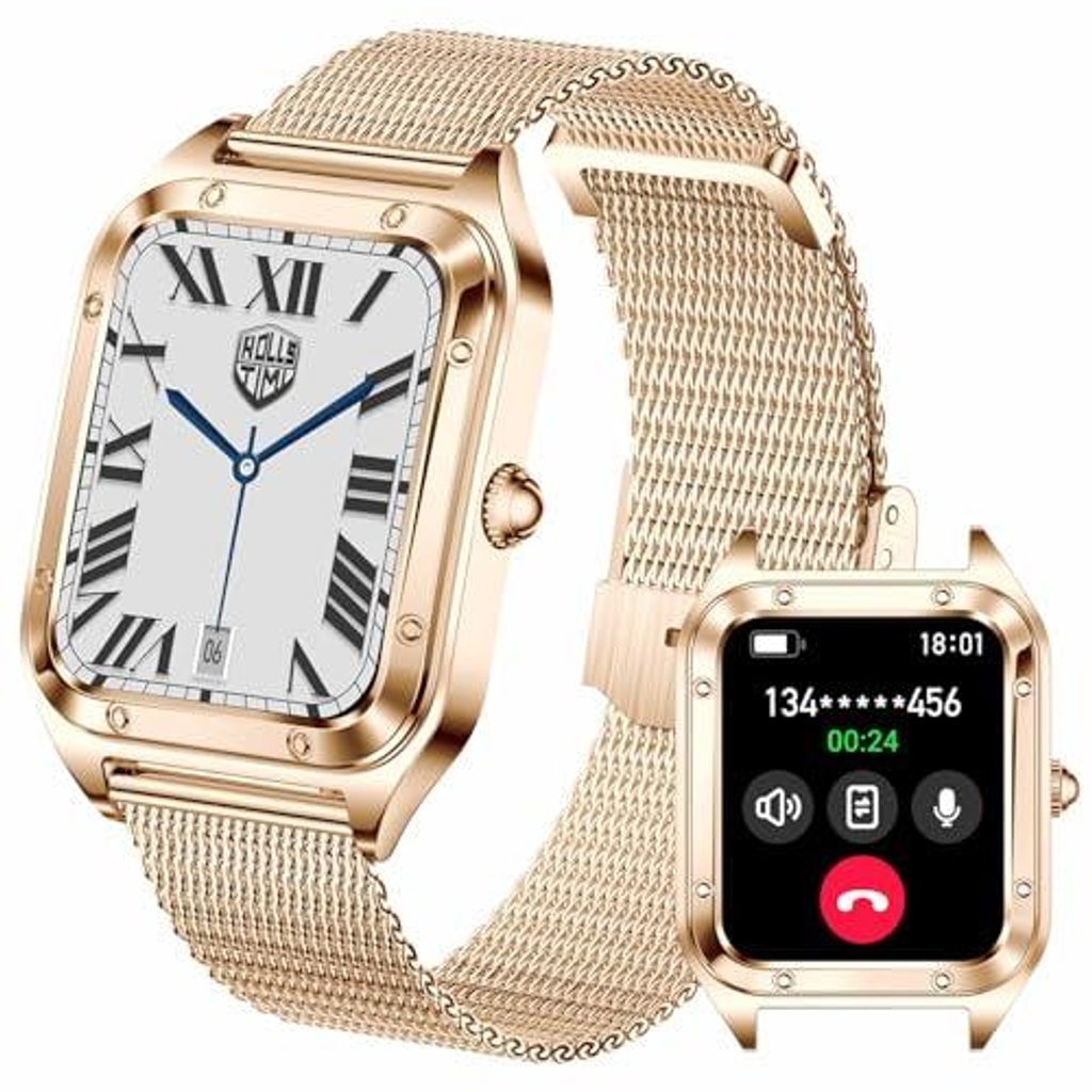 Smartwatch für Damen, 1,59 Zoll Full Touch Mit Weiblicher Gesundheitsverfolgung, Fitness Tracker Pulsmesser, Wasserdichte Sport-Uhr für Android i...