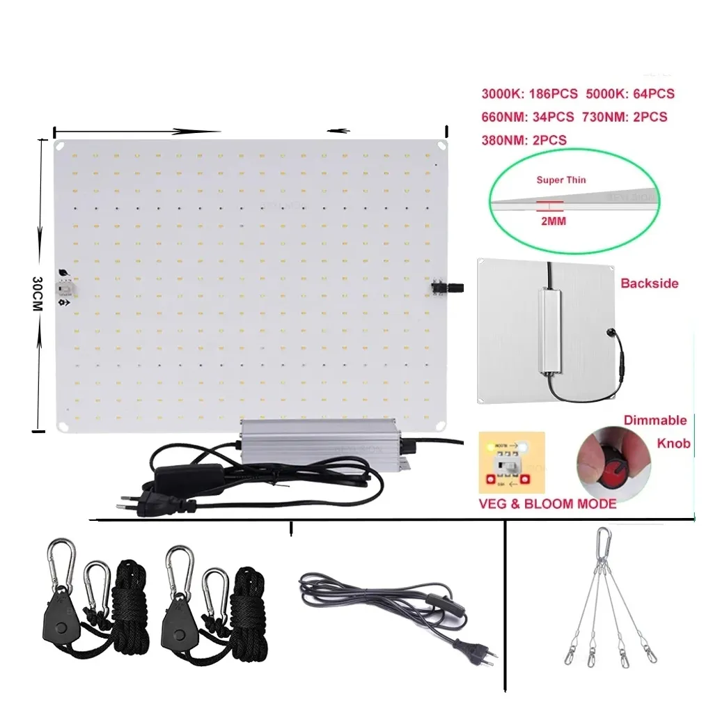 Lampe de croissance LED 1200W double mode pour culture indoor et semis