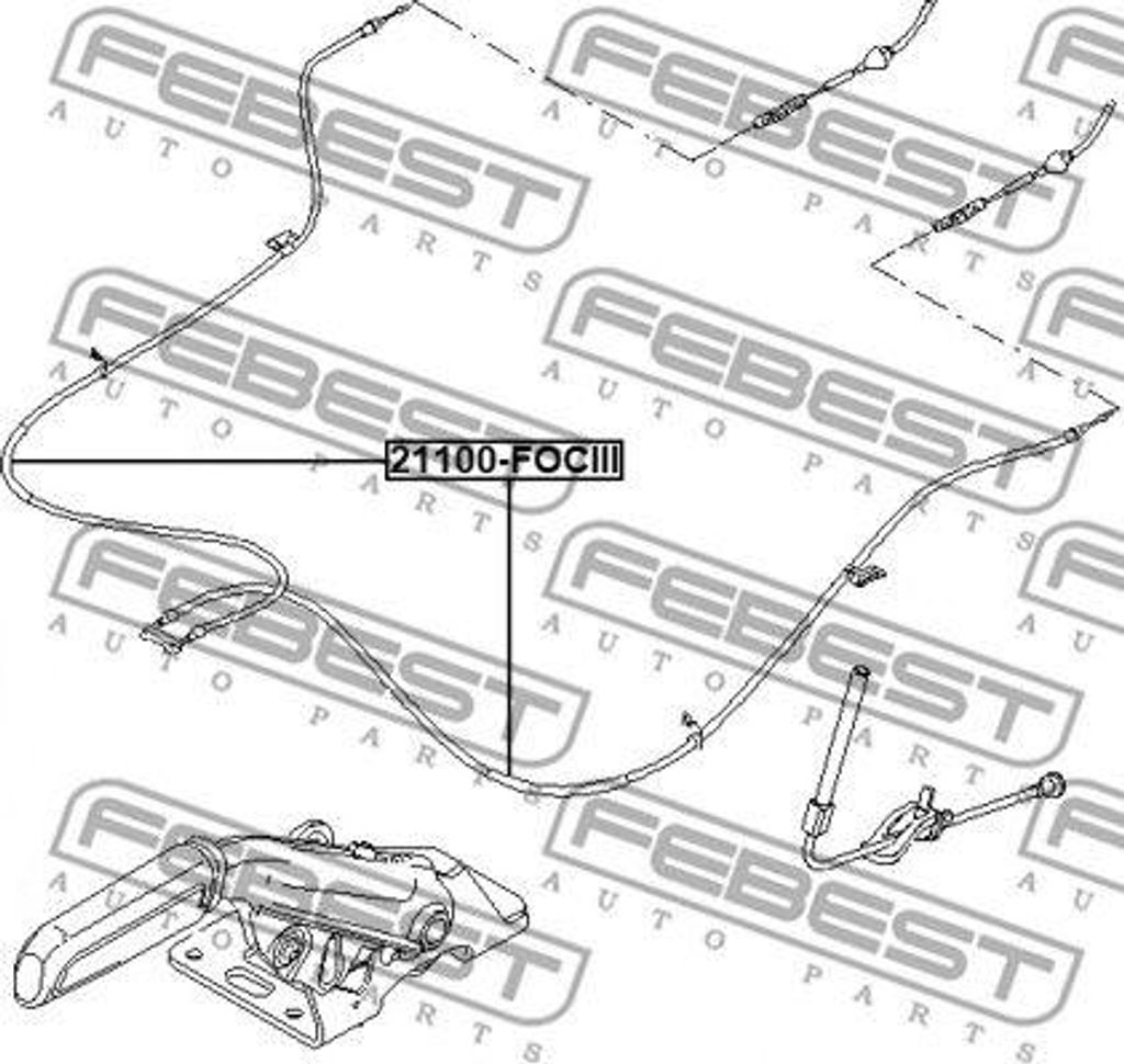FEBEST 21100-FOCIII Seilzug, Handbremse OE 1686078 kompatibel mit C-Max, Focus