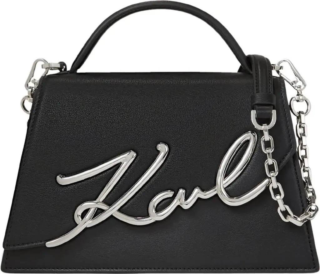 Petit Sac Bandoulière Femme Noir Nickel Karl Lagerfeld Essentials Chic