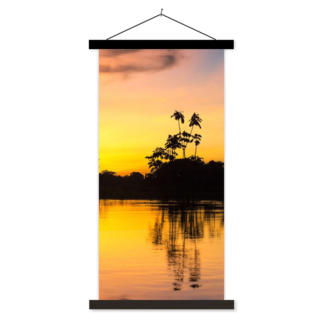 MuchoWow Textilposter Wasser - Natur - Sommer - Himmel 90x180 cm mit schwarzem Rahmen - Dekoration Wohnzimmer