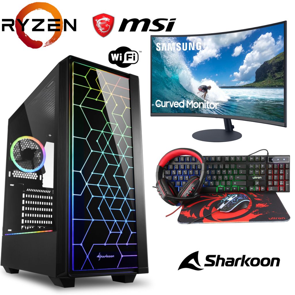 PC-Game Neon-X PC Gaming AMD Ryzen 5 5600G/16GB/2TB+480GB SSD