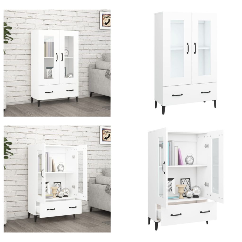 vidaXL Highboard Weiß 70x31x115 cm Holzwerkstoff - Highboard - Highboards - Sideboard - Schrank
