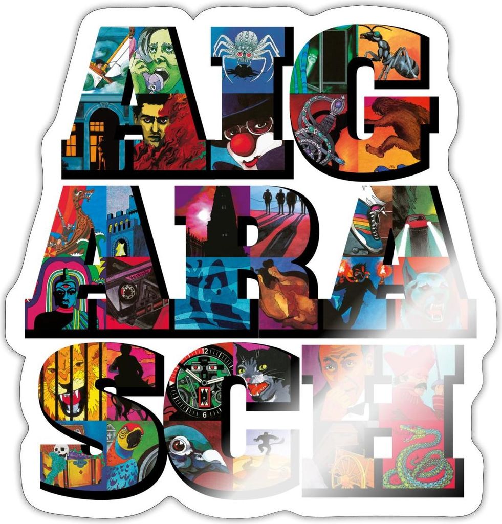 Spreadshirt Die Drei Fragezeichen Jubiläumsdesign Aiga Rasch Sticker Aufkleber, 10 x 10 cm, Weiß glänzend