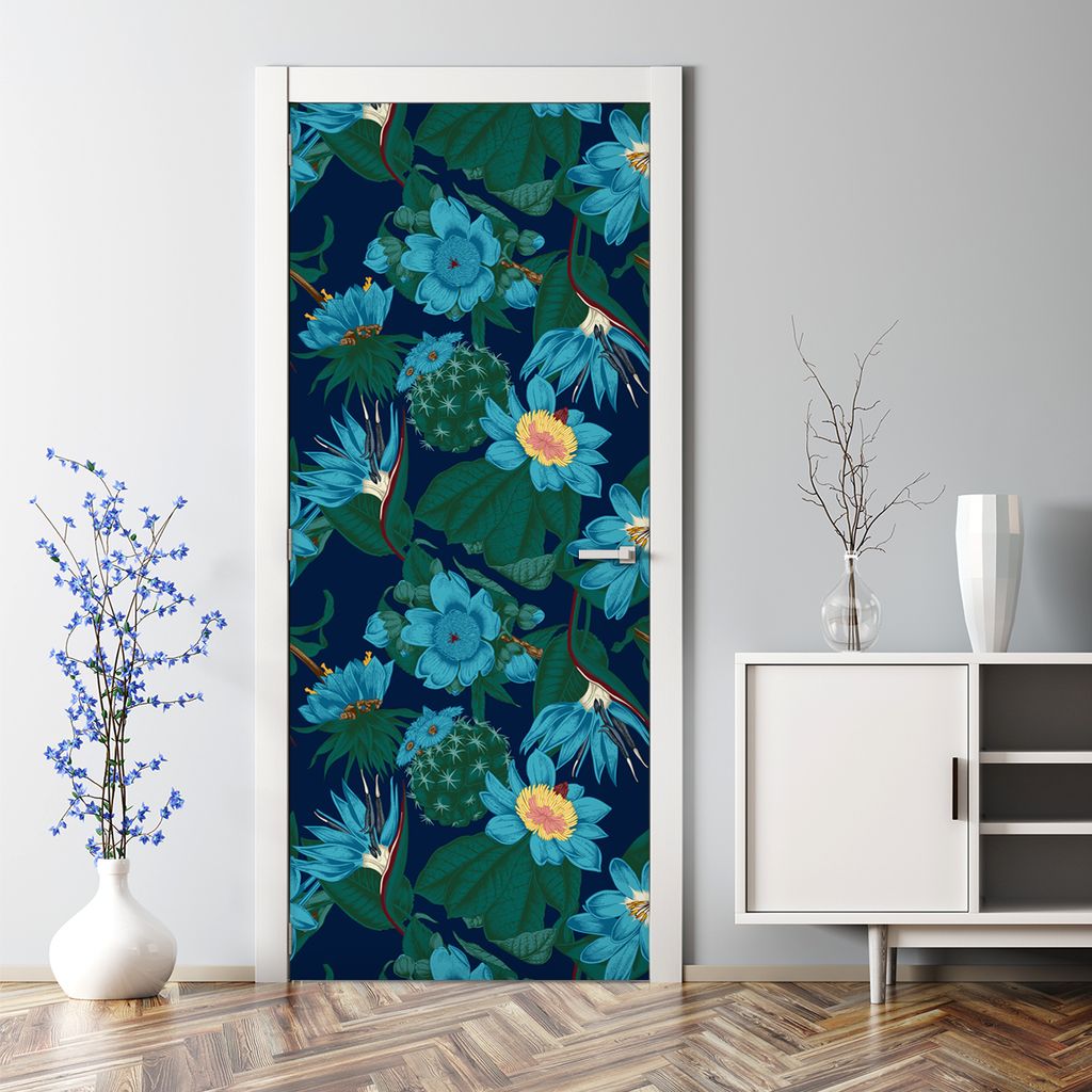 Dekorative Türposter Klebefolie selbstklebend Wandaufkleber Dunkle Gänseblümchen 70 x 200 cm