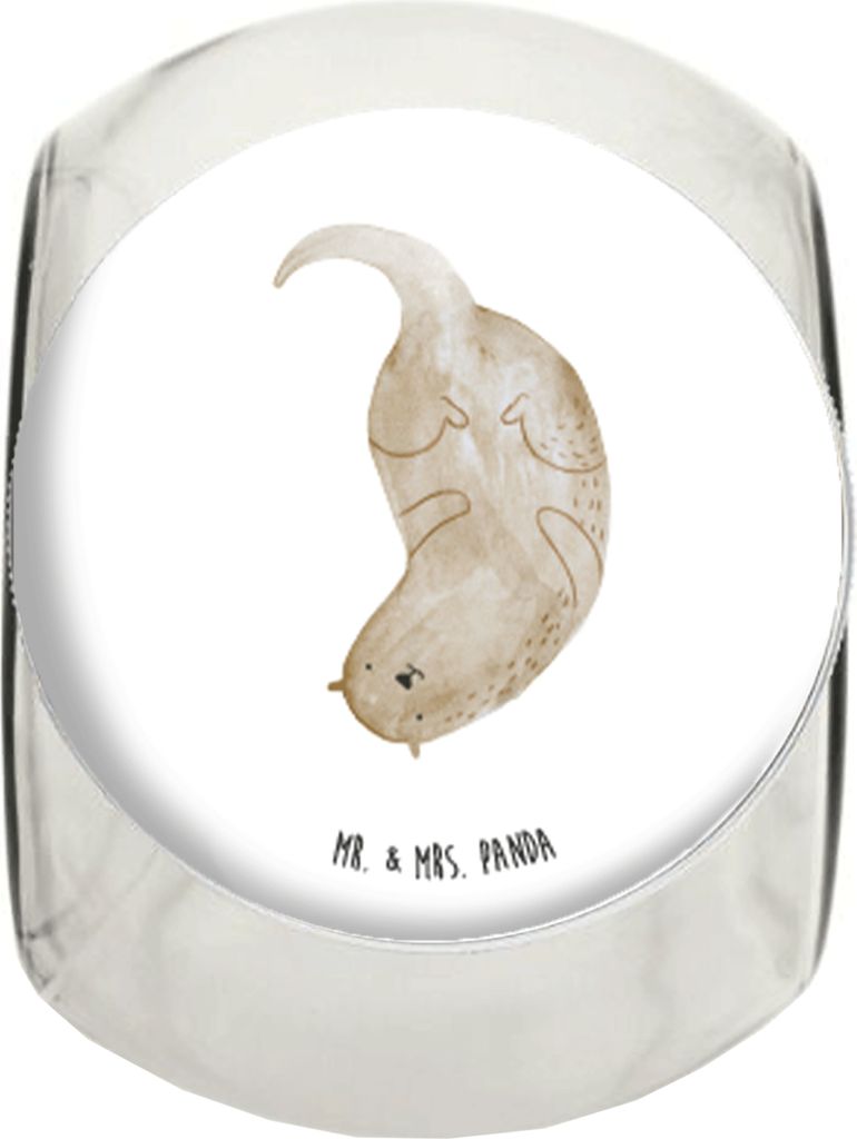 Mr. & Mrs. Panda Kaffeedose Otter Kopfüber L 870ml - Weiß - Geschenk, Vorratsbehälter, Dekoglas, Seeotter, Vorratsglas, See, Süß, Niedlich, S...