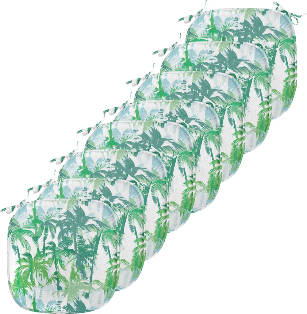 Coussin de chaise palmier 40x40 cm ABAKUHAUS - Lot de 8 Vert Tilleul