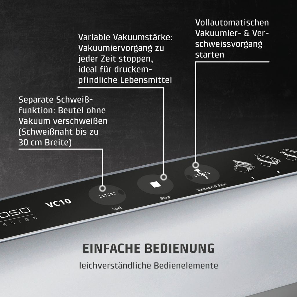 CASO VC10 Vakuumierer, Testurteil , Lebensmittel bis zu 8x Produktbild 