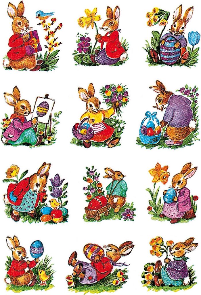 Herma 3876 Autocollants DECOR Lapins, nostalgiques Image du produit 