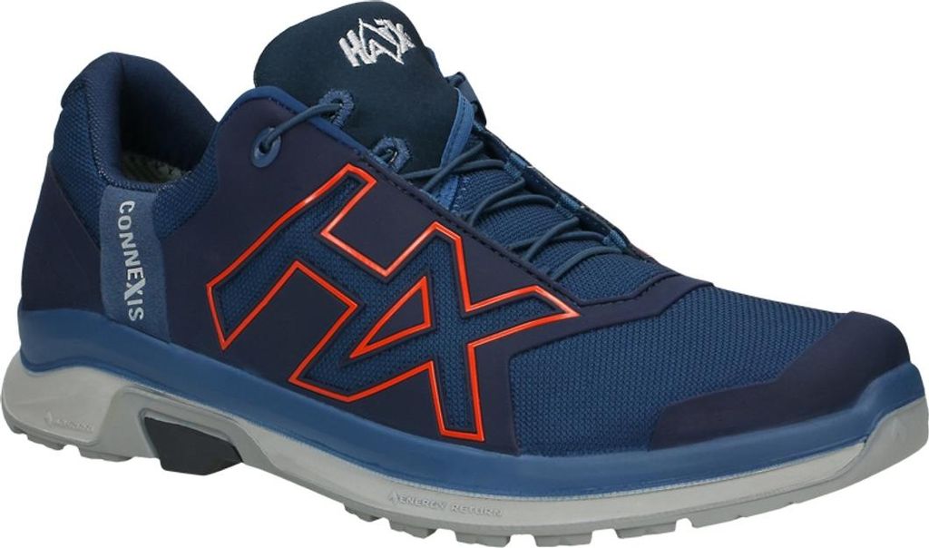 Haix Schuh CONNEXIS Go 2.0 GTX low marine-saffron 360022, Farbe:blau,orange, Größe:UK 7.5 / EU 41