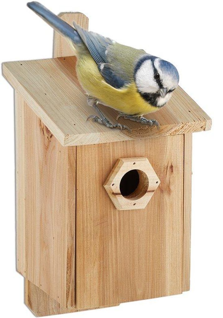 Vogelhäuschen aus Naturholz - mit 28 mm Eingang - Maß 32x16x17 cm
