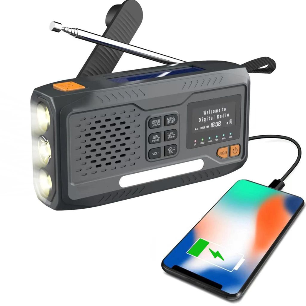 Extralink Notfallradio Bluetooth Solar mit Kurbel und Produktbild 