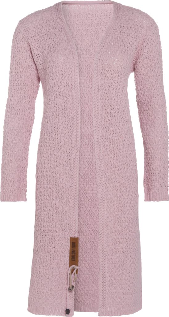 Knit Factory Luna Lange Strickjacke - Rosa - 36/38