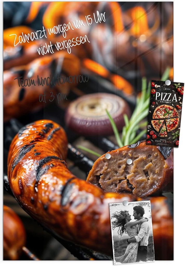 Magnettafel 40x60cm Pinnwand Whiteboard beschreibbar - Grillwurst B B Q