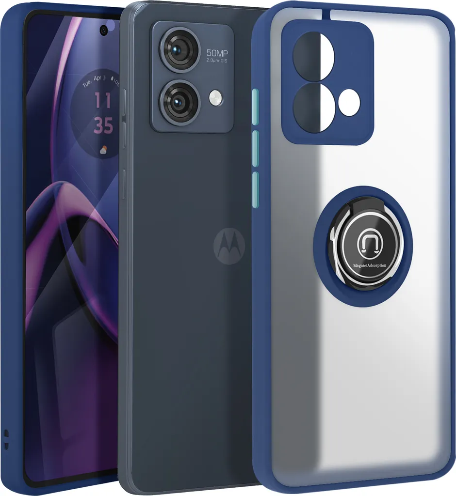 Accessorio Motorola Moto G84: Custodia Avizar Blu Scuro con Stand