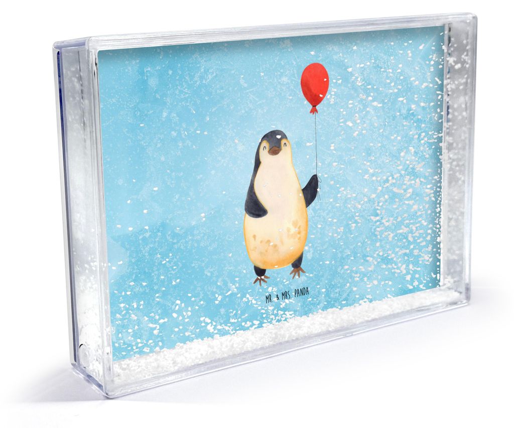 Mr. & Mrs. Panda Bilderrahmen Pinguin Luftballon - Eisblau - Geschenk, Acryl-Aufsteller, Jahrmarkt, Liebe, Fotoaufsteller, Mini-Bilderrahmen, Gesch...