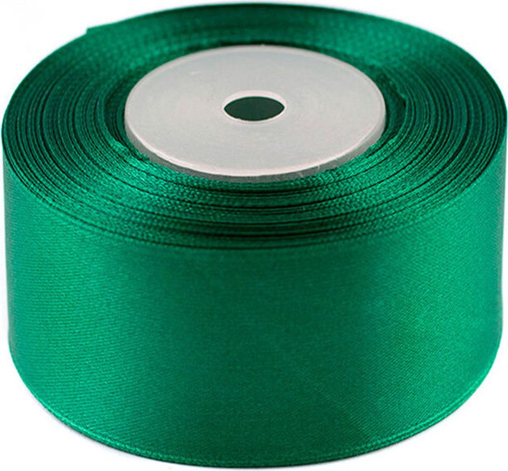 Satinband 50mm x 32m Rolle, Farbe:090 dunkel grün Produktbild 
