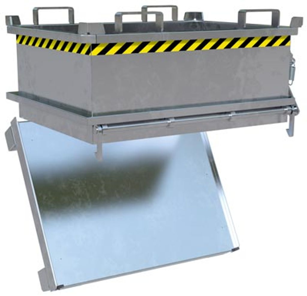 Mini-Klappbodenbehälter, gerade, LxBxH 800x1000x625 mm, Vol. 0,24 cbm, feuerverzinkt