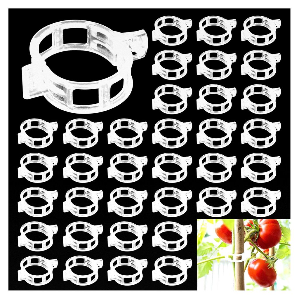 200 Stück wiederverwendbare Pflanzenclips, weiße Klammern für Kletterpflanzen, Rankhilfe für Tomaten, Gurken, Blumen, Erbsen, Paprika und ander...