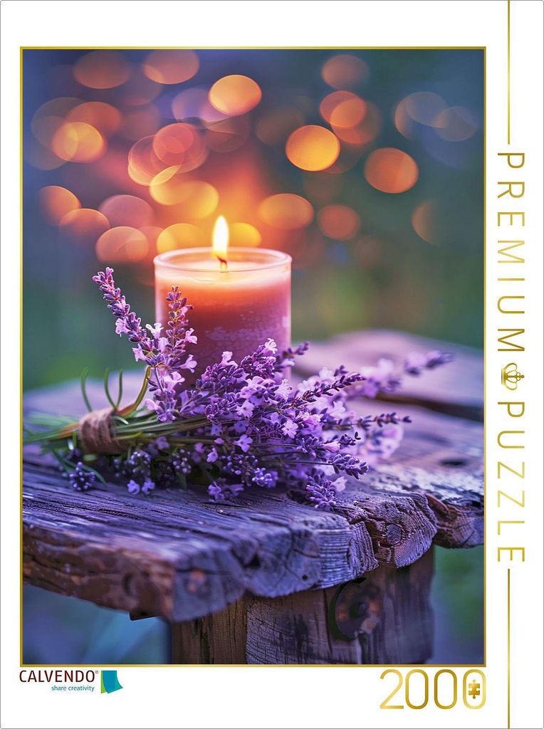 CALVENDO Puzzle Lavendel bei Kerzenschein | 2000 Teile Lege-Größe 90x67cm Foto-Puzzle für glückliche Stunden