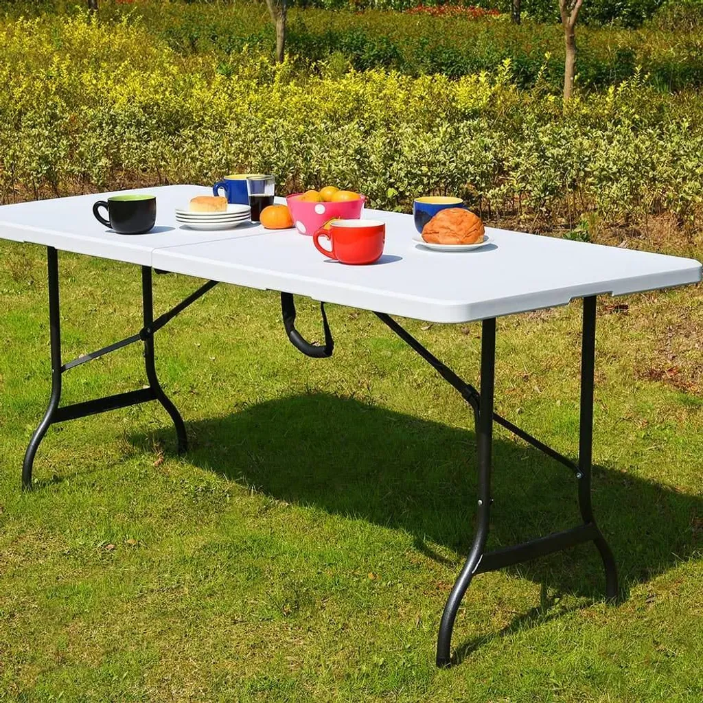 Table de réception pliante blanche portable avec sac de rangement 7ft - 4