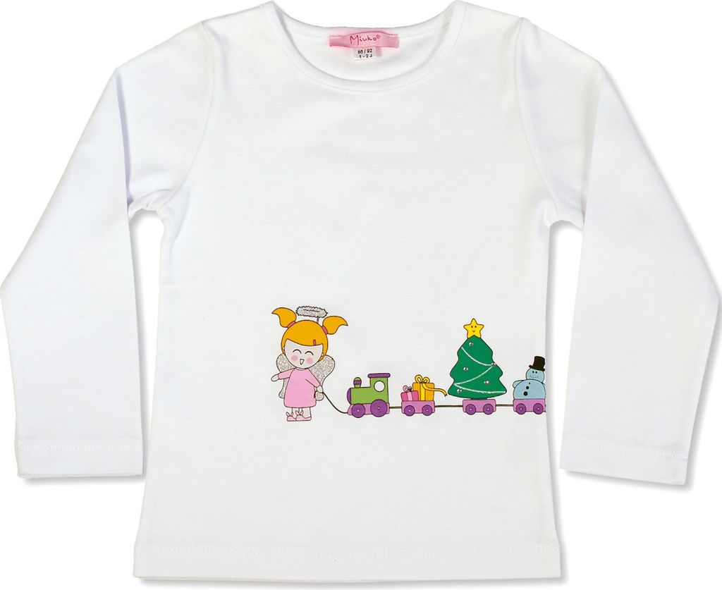 Miuko Langarmshirt für Mädchen, weiß, T-Shirt langärmlig, Produktbild 