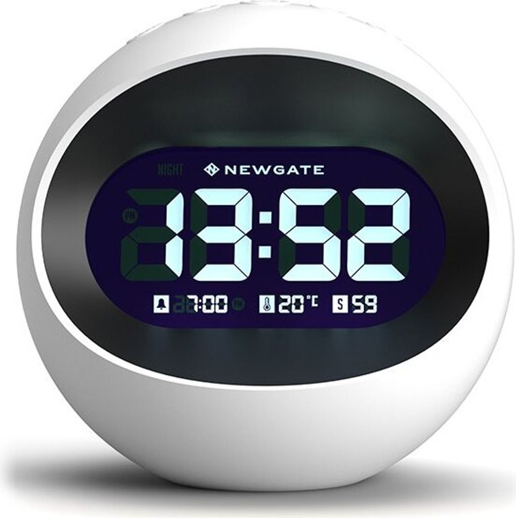 Newgate Centre of the Earth LCD-Wecker in Weiß Obrázok produktu 
