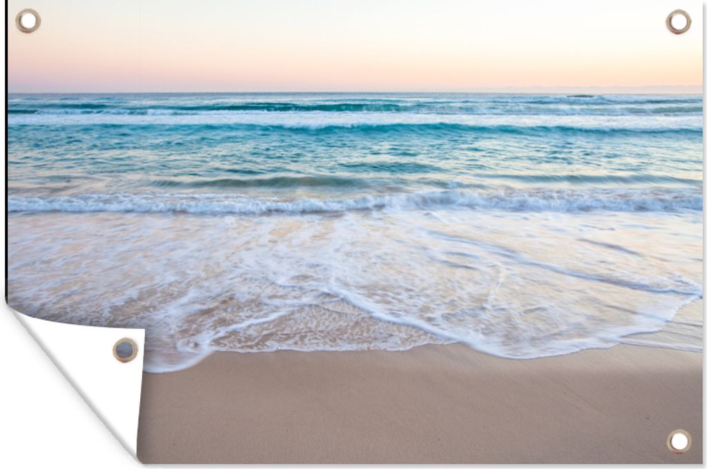 MuchoWow 60x40 cm Outdoor-Poster Gartendeko Sichtschutz Garten Poster für den Garten Strand - Meer - Pastell