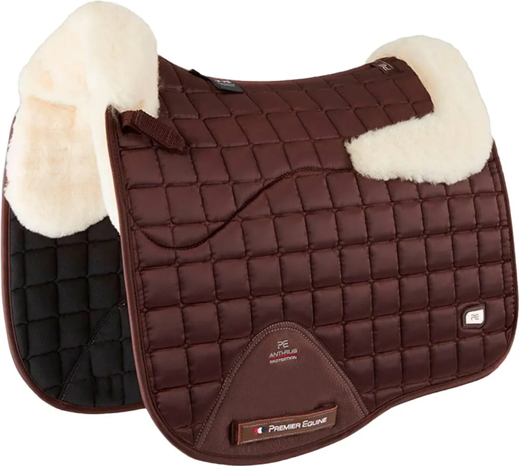 Tapis de Selle Dressage en Satin Atlantis CC Marron Taille Cheval Full