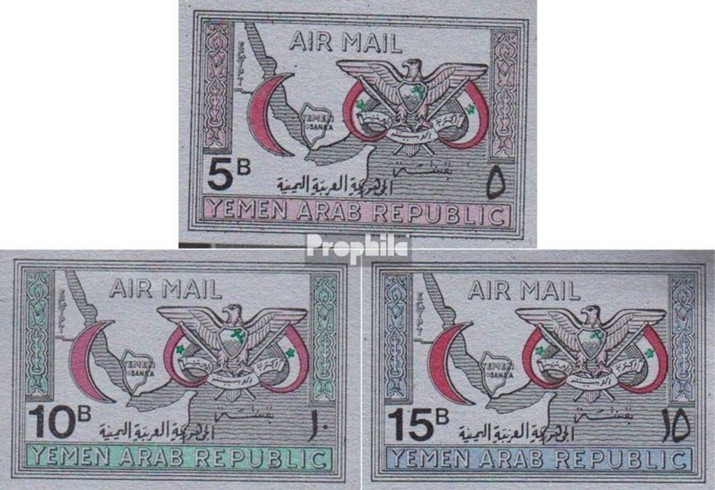 Briefmarken Nordjemen (Arabische Rep.) 1968 Mi 730-732 (kompl.Ausg.) postfrisch Roter Halbmond