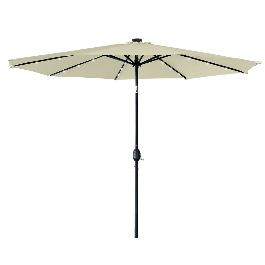 LZQ Sonnenschirm mit LED Ø300cm Marktschirm mit Kurbel Produktbild 