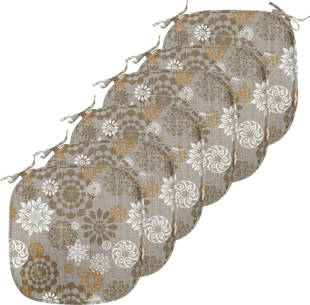 Coussins de Chaise Anti-Taches et Confortables avec Sangles - Lot de 6