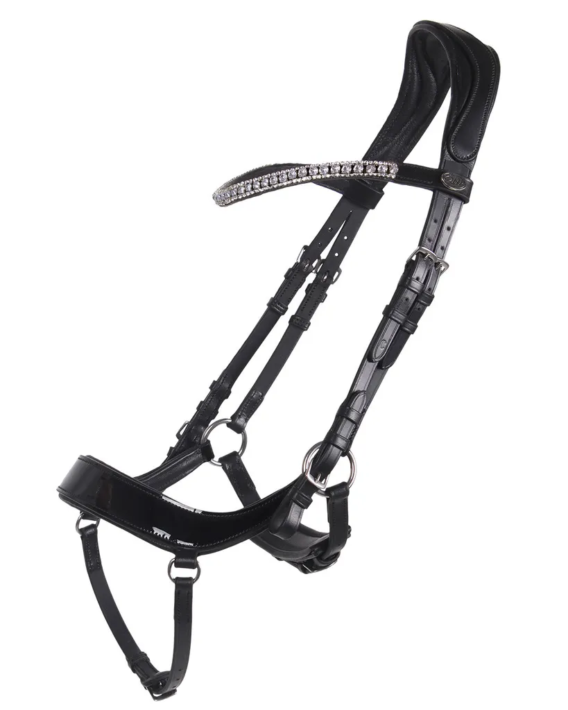 Bridon Souple QHP Eris Noir Cob : Fini les Frottements avec les Strass