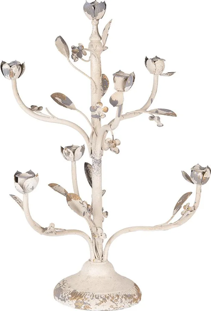 Portacandele Clayre & Eef Ø 39x51 cm Metallo beige
