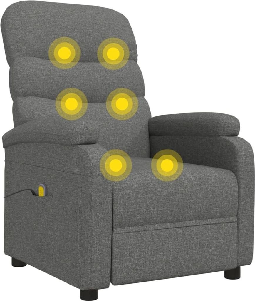 Massagesessel Dunkelgrau Stoff