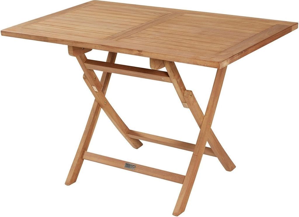 Gartentisch - 120 x 70 cm - Braun - Teakholz massiv - klappbar