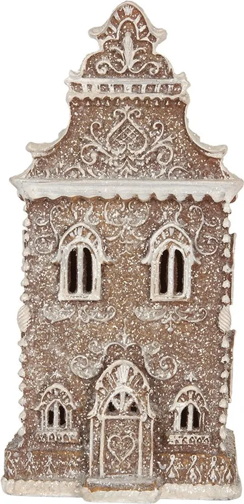 Clayre & Eef Maison en Pain d'Épices Lumineuse LED 15cm Déco de Noël