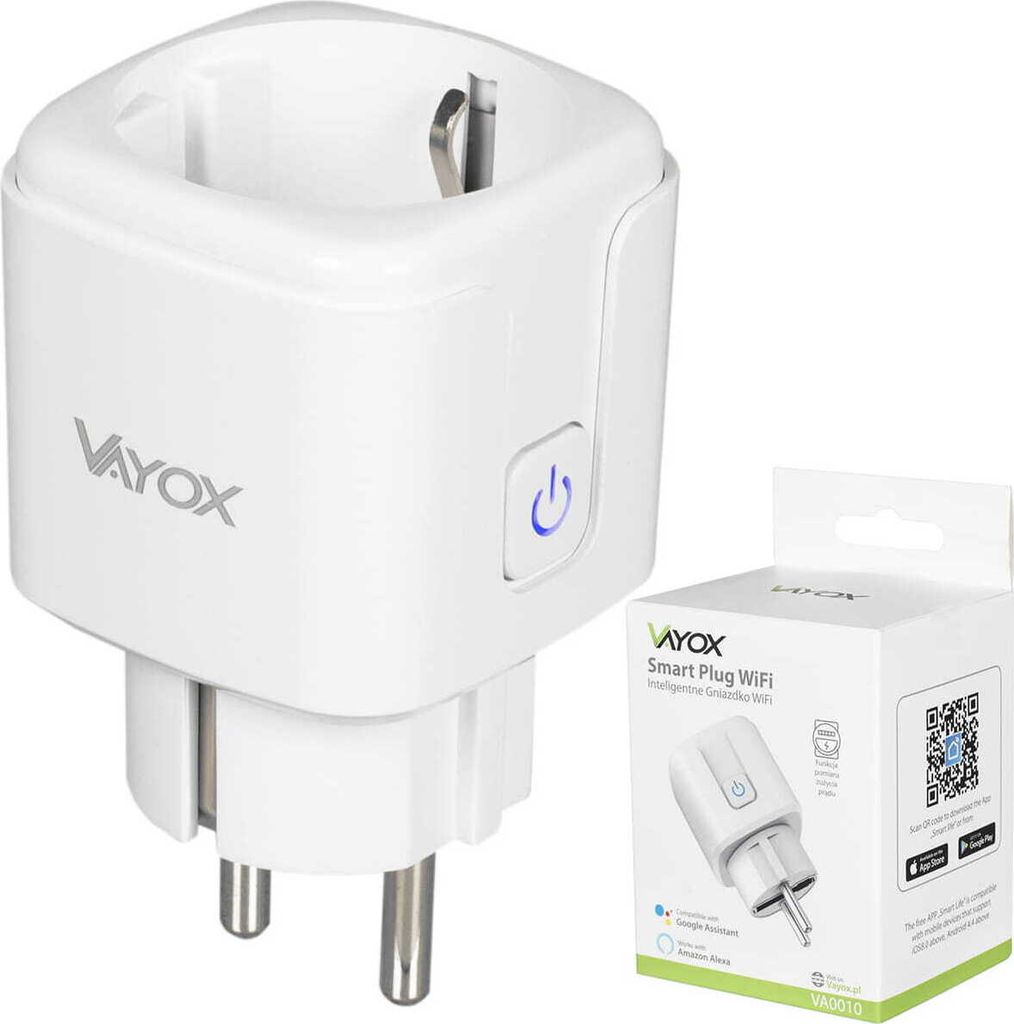 Vayox Smart Wi-Fi Stecker VA0010 | iOS | Android | Google Home | Alexa | Weiß