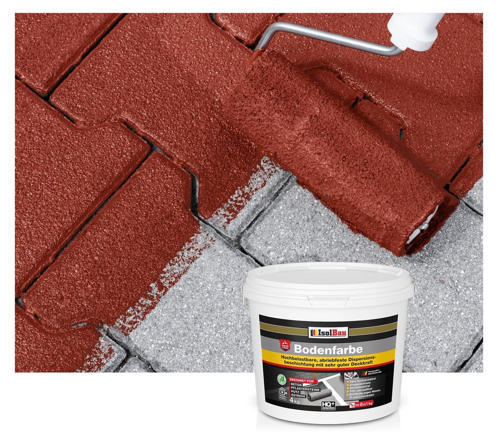 Isolbau Bodenfarbe Rustikalrot 4 kg Betonfarbe Produktbild 