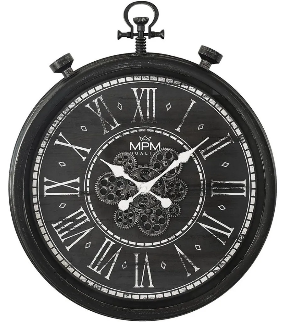 Montre design vintage plastique à engrenages visibles et mécanisme apparent