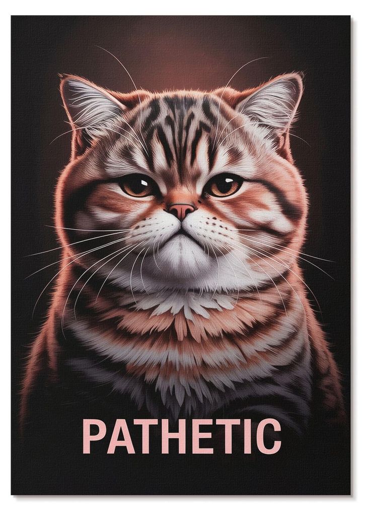 POSTER - 29x42 cm (A3) - Lena Lasso - Porträt einer Katze mit markantem Fell und tiefem Blick - Wandbild für Wohnzimmer Schlafzimmer & Flur, Mode...