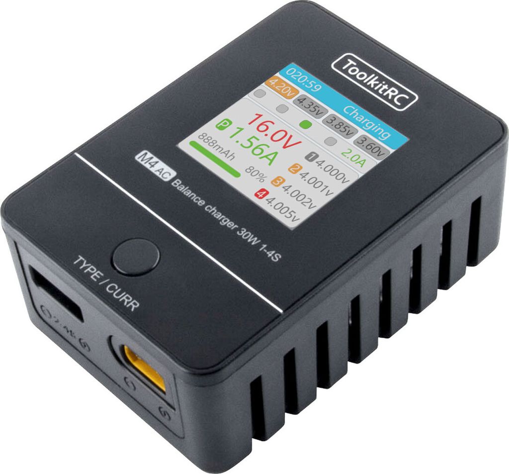 ToolkitRC Ladegerät M4AC XT60 LiPo 1-4S 2.5A AC