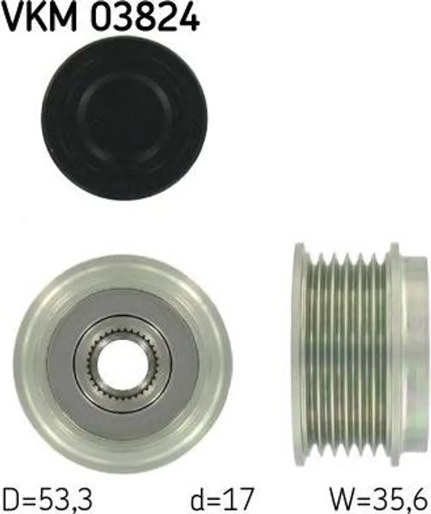 Poulie alternateur SKF VKM 03824 haute résistance pour utilitaires Mercedes
